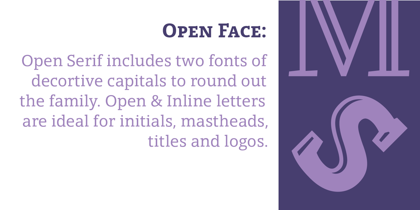 Przykład czcionki Open Serif Inline